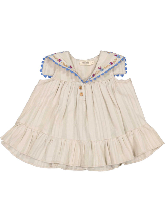 Embroidered Sailor Collar Dress