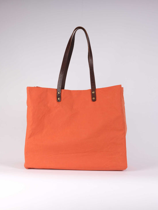 Terracotta Waxed Cotton Tote Bag