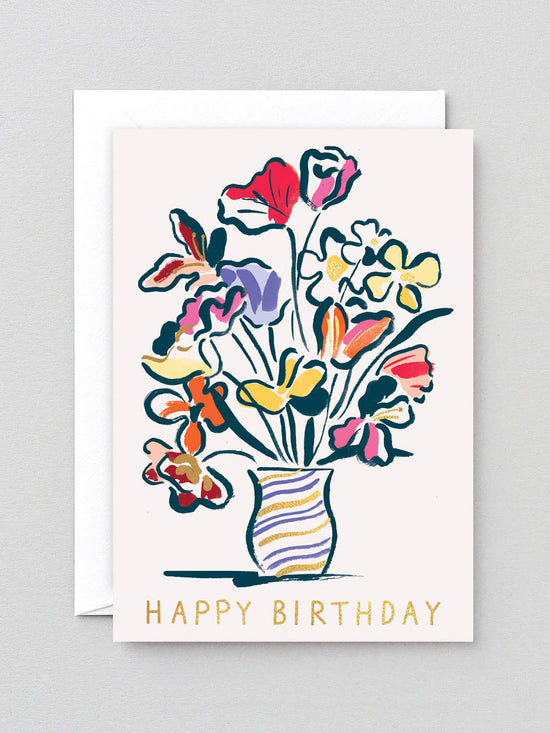 Birthday Bouquet in Vase Card