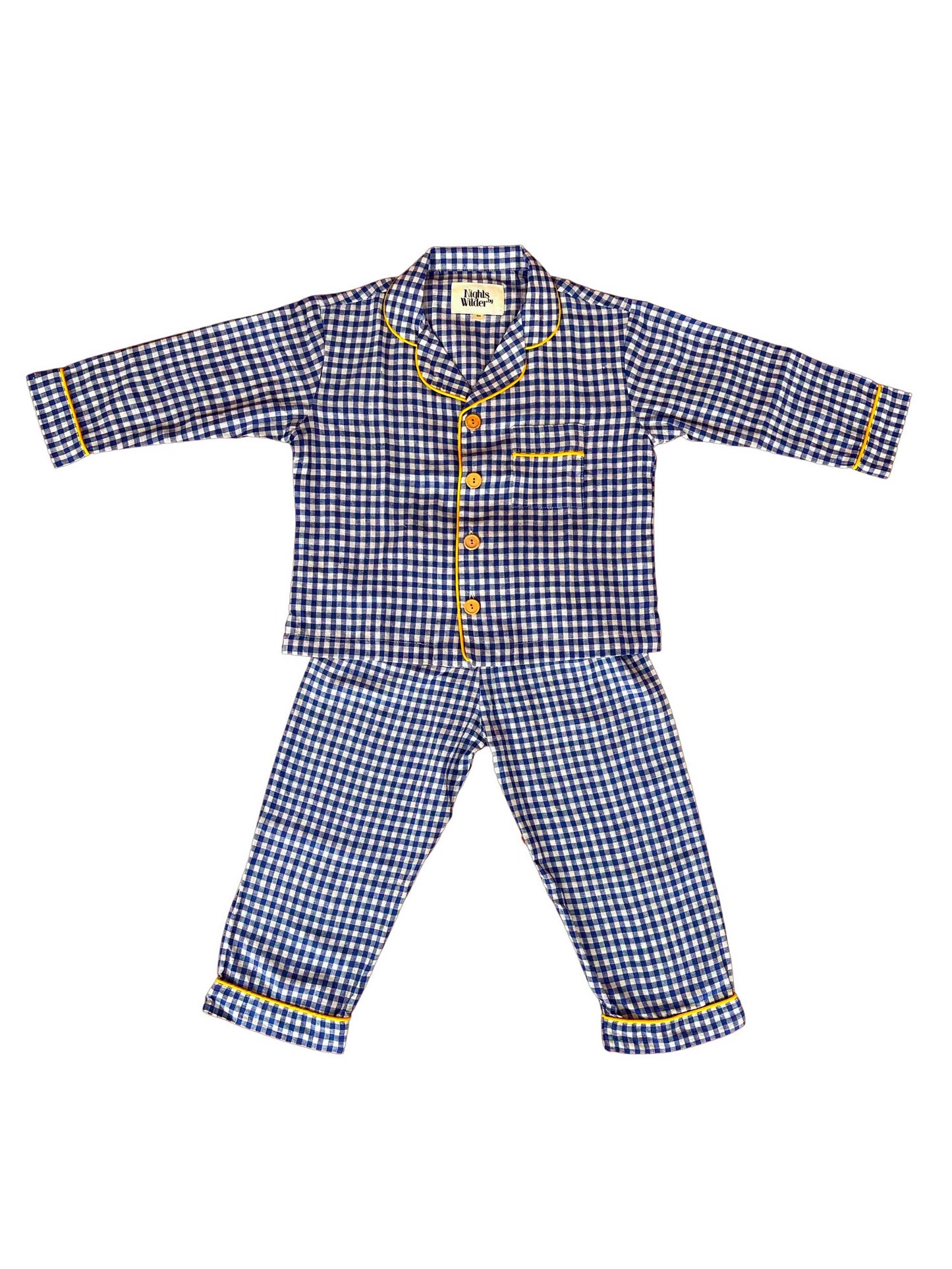 Blue Gingham Lennon Kids Pyjamas