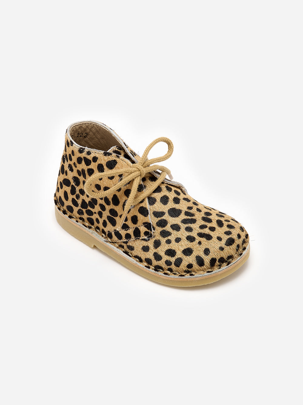 Cheetah Pony Leather Kids Lace Up Boots