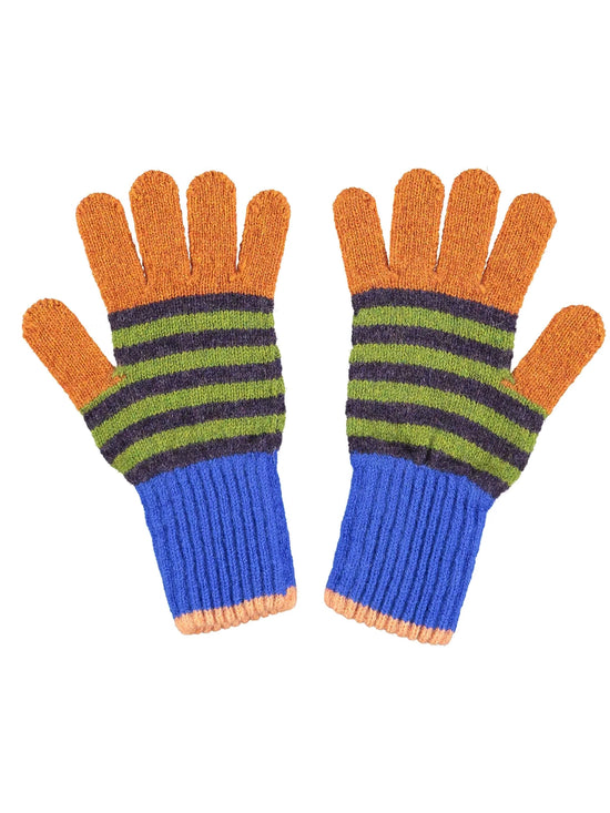 Load image into Gallery viewer, Rust &amp;amp; Purple Kids Wool Gloves
