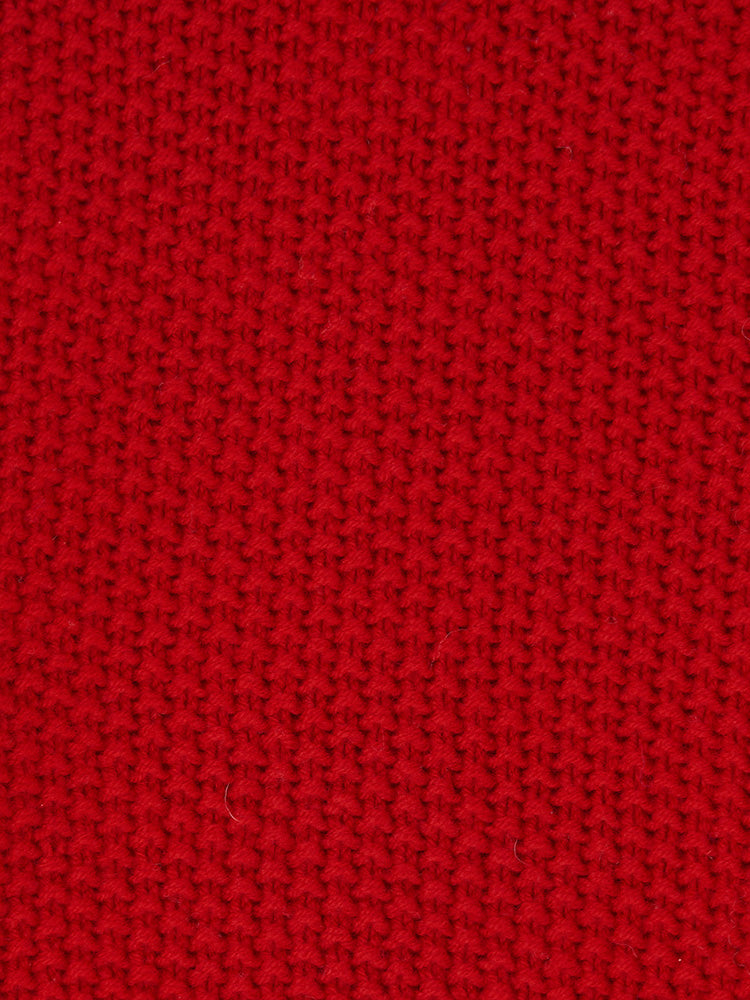 Red Moss Stitch Turtleneck Jumper