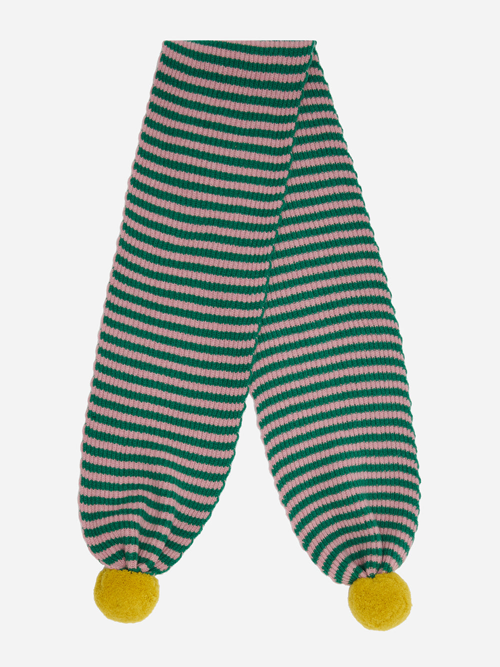 Emerald & Rose Stripe Pom Scarf
