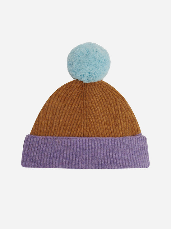 Load image into Gallery viewer, Lilac &amp;amp; Cinnamon Kids Pom Hat
