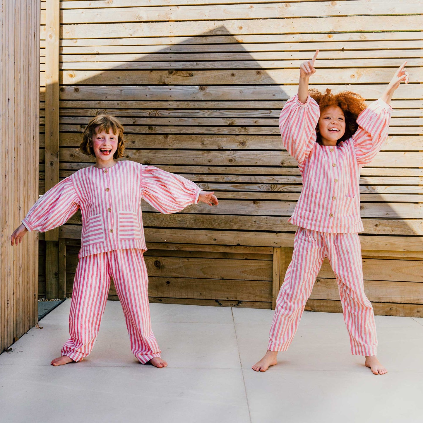 Load image into Gallery viewer, Pink Circus Stripe Farrow Kids Pyjamas
