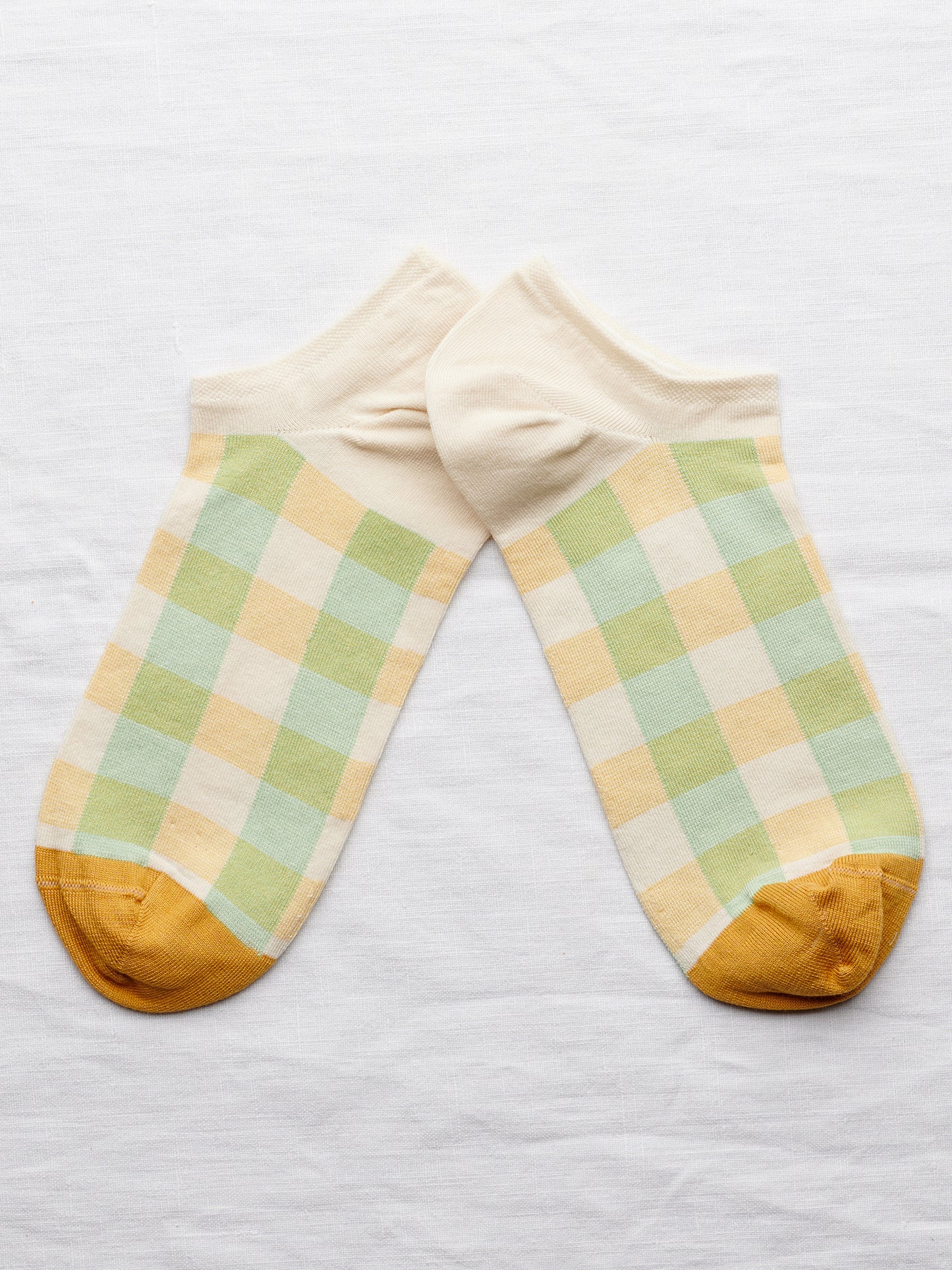 Moss Green Checks Socks