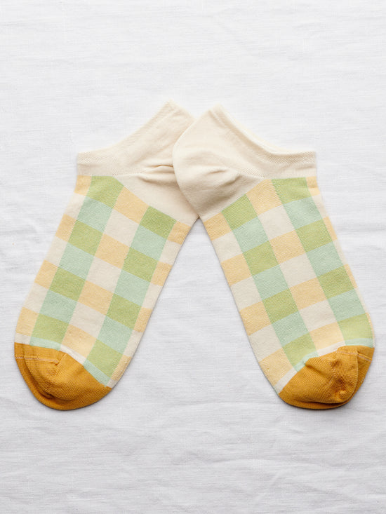 Moss Green Checks Socks