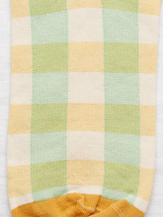 Moss Green Checks Socks