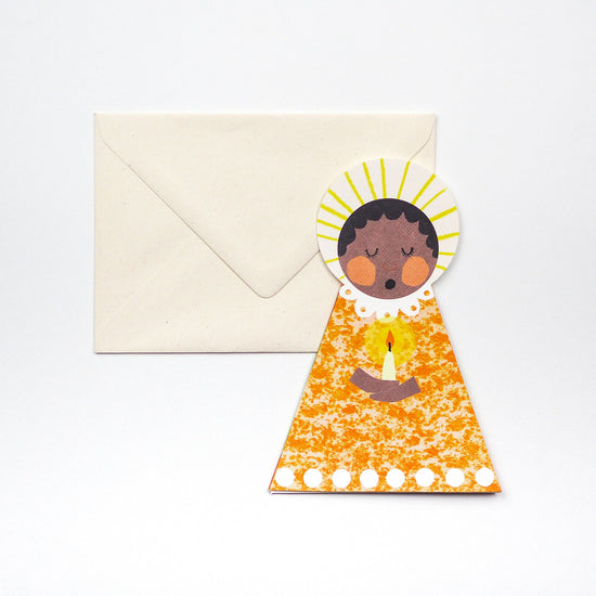 Orange Angel Christmas Card