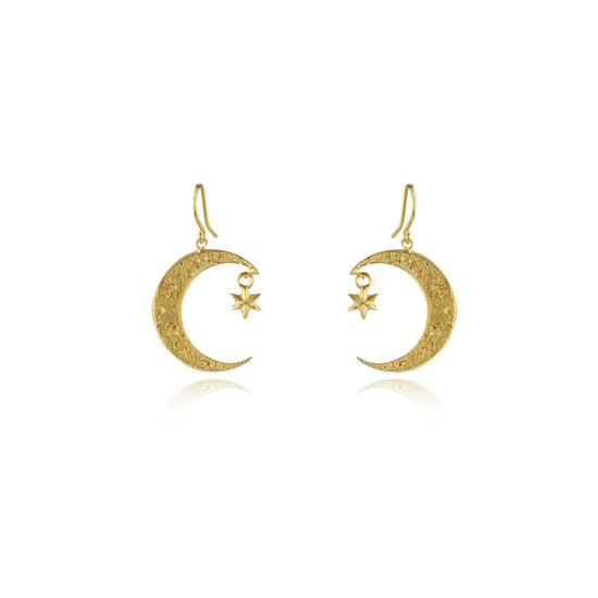 Brosist Korean Style Silver Plated Star Moon Earrings for Women and Girls