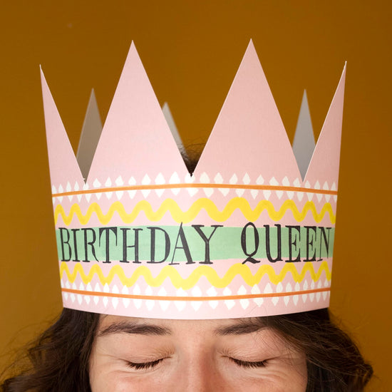 Birthday Queen Party Hat Card