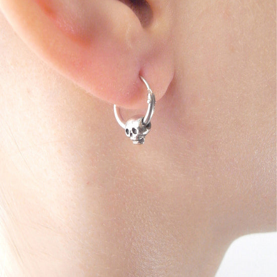 Baby Skull Hoop Earrings